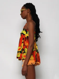 Loewe X Paula's Ibiza Cactus Print Top Orange Yellow And Black -Artemides shop S616Y07X35 36356 04