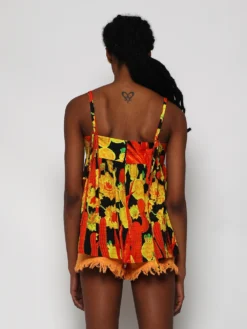 Loewe X Paula's Ibiza Cactus Print Top Orange Yellow And Black -Artemides shop S616Y07X35 36356 05