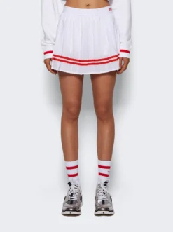 Prince Sporty Skirt White And Red -Artemides shop SK1061WH 03 1