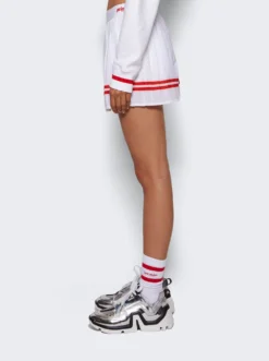 Prince Sporty Skirt White And Red -Artemides shop SK1061WH 04 1