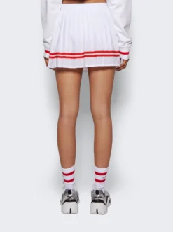 Prince Sporty Skirt White And Red -Artemides shop SK1061WH 05 1