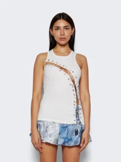 Cut Out Viscose Tank Top White -Artemides shop SS23D1NZ533 06 2479 03 1
