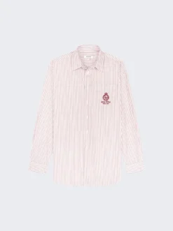 Crown Oversized Buttondown Shirt White And Merlot