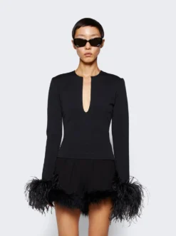 Uscilla Top Jet Black -Artemides shop T 187 PW23 F 03 1