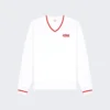 Prince Sporty V-neck Sweatshirt White And Red