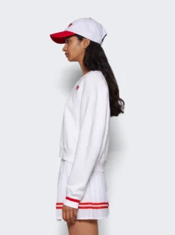 Prince Sporty V-neck Sweatshirt White And Red -Artemides shop VN1062WH 04 1