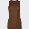 Ribbed Tank Brown