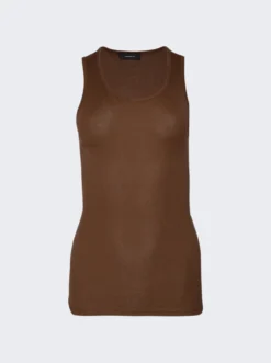 Ribbed Tank Brown