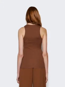 Ribbed Tank Brown -Artemides shop W1016R04 5438 05 1
