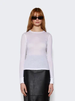 Fitted Long Sleeve Tee White -Artemides shop W1070PC 2479 03 1