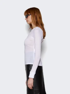 Fitted Long Sleeve Tee White -Artemides shop W1070PC 2479 04 1
