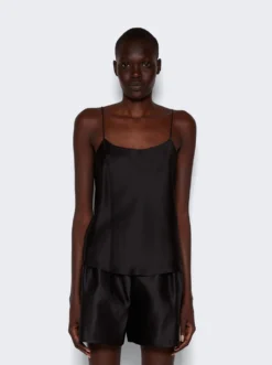 The Row Biggins Silk Top Black -Artemides shop W151 W441 2509 03 1