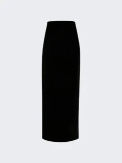 Velvet Column Skirt Black