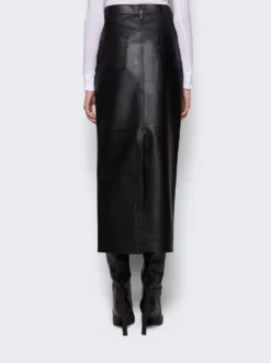 Leather Maxi Column Skirt Black -Artemides shop W2097PCL 2509 05 1
