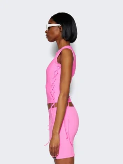 VETEMENTS Tie Fastening Tank Top Hot Pink -Artemides shop WE64TO510H 28909 04 1