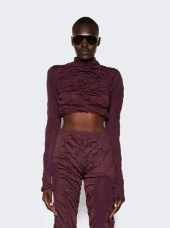 Wet Look Knitted Top Purple -Artemides shop WETLOOK KNITTED TOP 6576 03 1