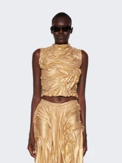 Wet Look High-Neck Top Metallic Gold 7 Wet Look High-Neck Top Metallic Gold -Artemides shop Wetlook High neck Top 31086 03 1