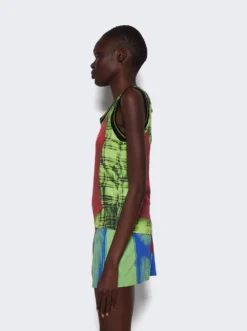 Y/Project X Jean Paul Gaultier Trompe-l'oeil Lingerie Tank Top Red And Green -Artemides shop YPJPGWTOP2 S24 J104 40577 04 1