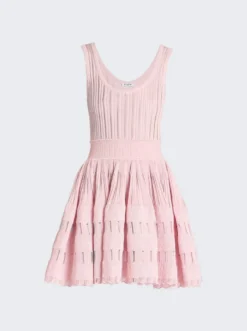 ALAIA Fluid Skater Mini Dress Rose Dragee -Artemides shop aa9r22462m712 01